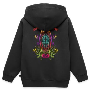 Day Of The Dead Casket Dia De Los Muertos - Kinder Premium Organic Zip Hoodie - Schwarz - Hinten - AI Model Kid Male (0cm)