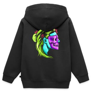 Female Skull Reaper Mask Day Of The Dead - Kinder Premium Organic Zip Hoodie - Schwarz - Hinten - AI Model Kid Male (0cm)