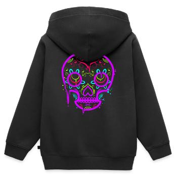 Stylized Painting Of A Sugar Skull For Day Of The - Kinder Premium Organic Zip Hoodie - Schwarz - Hinten - AI Model Kid Male (0cm)