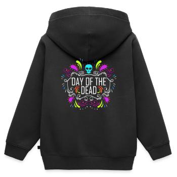 Dia De Los Muertos Logo Day Of The Dead - Kinder Premium Organic Zip Hoodie - Schwarz - Hinten - AI Model Kid Male (0cm)