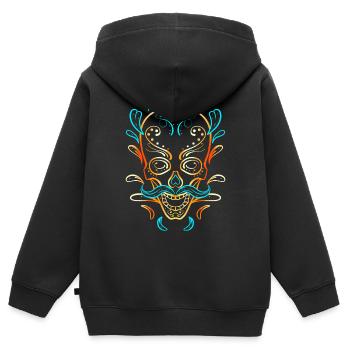Stylized Painting Of A Sugar Skull For Day Of The - Kinder Premium Organic Zip Hoodie - Schwarz - Hinten - AI Model Kid Male (0cm)