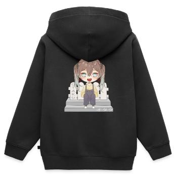 Otaku Anime Girl - Kinder Premium Organic Zip Hoodie - Schwarz - Hinten - AI Model Kid Male (0cm)