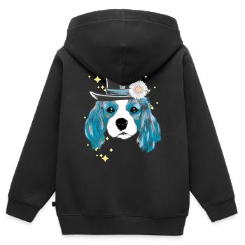 Fantasy Dog Dogs Child Kids Cadeau d’anniversaire - Sweat Premium à capuche zippé enfant bio - noir - Dos - AI Model Kid Male (0cm)