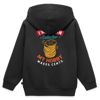 Ich Bin Ein Münzsammler, Mein Hobby Macht Cent - Kinder Premium Organic Zip Hoodie - Schwarz - Hinten - AI Model Kid Male (0cm)