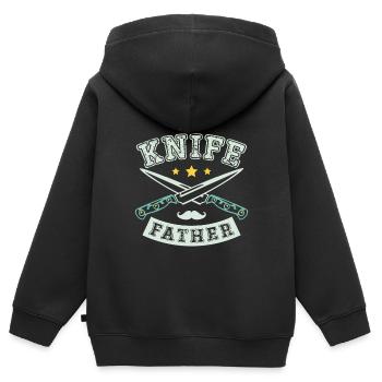 Le collectionneur de couteaux Knifefather Collecteur de couteaux - Sweat Premium à capuche zippé enfant bio - noir - Dos - AI Model Kid Male (0cm)