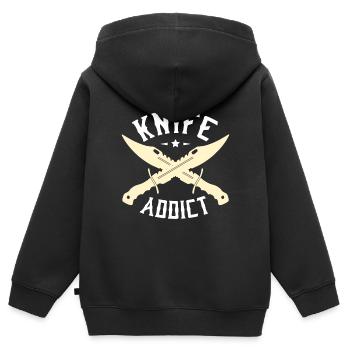 Knife Addict Knife Collector Knife Collector - Kids Premium Organic Zip-up Hoodie - black - Back - AI Model Kid Male (0cm)