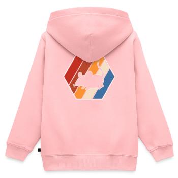 Maus Retro - Kinder Premium Organic Zip Hoodie - Rosa - Hinten - AI Model Kid Female (0cm)