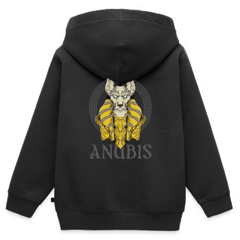 Egyptologue Anubis Pyramides Egypte Souvenir Sphin - Sweat Premium à capuche zippé enfant bio - noir - Dos - AI Model Kid Male (0cm)