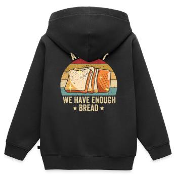 Drôle de boulanger - Sweat Premium à capuche zippé enfant bio - noir - Dos - AI Model Kid Male (0cm)