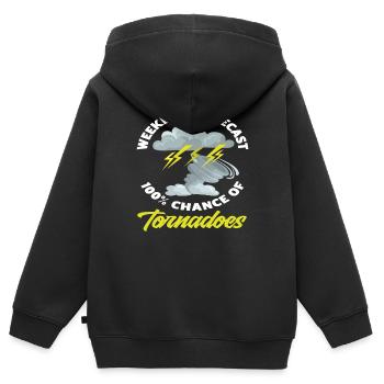 Storm Chaser Week-end Storm Chase - Sweat Premium à capuche zippé enfant bio - noir - Dos - AI Model Kid Male (0cm)
