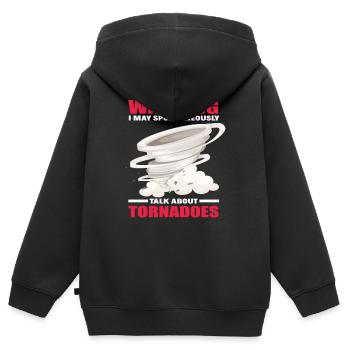 Tornado Lovers Storm Storms Stormchaser - Sweat Premium à capuche zippé enfant bio - noir - Dos - AI Model Kid Male (0cm)