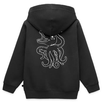 Cephalopod Kraken Octopus Dino - Funny Octopus Din - Kinder Premium Organic Zip Hoodie - Schwarz - Hinten - AI Model Kid Male (0cm)