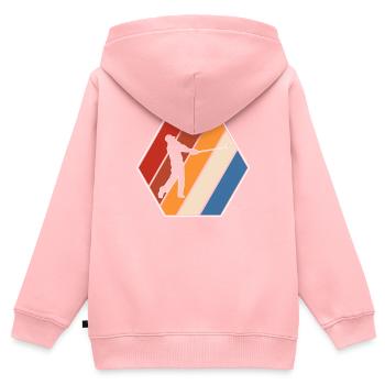 Golf Retro - Kinder Premium Organic Zip Hoodie - Rosa - Hinten - AI Model Kid Female (0cm)