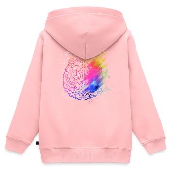 Kunstlehrer Gehirn, Mathelehrer - Kinder Premium Organic Zip Hoodie - Rosa - Hinten - AI Model Kid Female (0cm)
