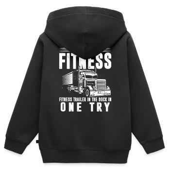 LKW -Fahrer, Trucker, Fahrwagen Fahren - Kinder Premium Organic Zip Hoodie - Schwarz - Hinten - AI Model Kid Male (0cm)