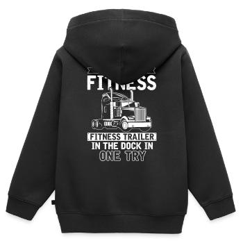 LKW -Fahrer, Trucker, Fahrwagen Fahren - Kinder Premium Organic Zip Hoodie - Schwarz - Hinten - AI Model Kid Male (0cm)