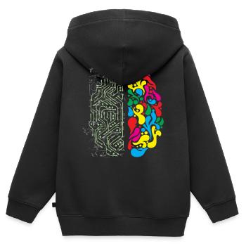 Parc national Acadia - Sweat Premium à capuche zippé enfant bio - noir - Dos - AI Model Kid Male (0cm)