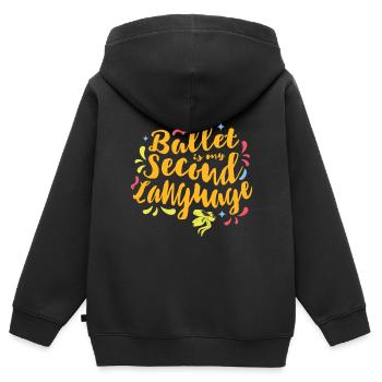 Ballett Ist Meine Zweite Sprache - Kinder Premium Organic Zip Hoodie - Schwarz - Hinten - AI Model Kid Male (0cm)