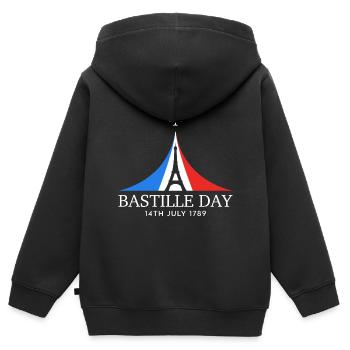 Eiffelturm Feiertag Frankreich Paris Andenken - Kinder Premium Organic Zip Hoodie - Schwarz - Hinten - AI Model Kid Male (0cm)
