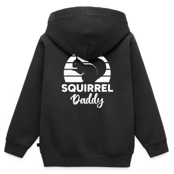 Écureuil Propriétaire Écureuil Papa Écureuil Papa Écureuil Papa Écureuil - Sweat Premium à capuche zippé enfant bio - noir - Dos - AI Model Kid Male (0cm)