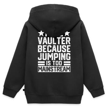 Fun Pole Vault Pole Vault - Kids Premium Organic Zip-up Hoodie - black - Back - AI Model Kid Male (0cm)