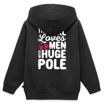 Saut à la perche amusant Saut à la perche - Sweat Premium à capuche zippé enfant bio - noir - Dos - AI Model Kid Male (0cm)