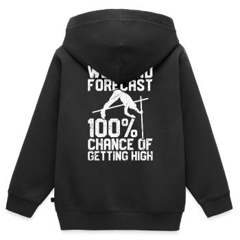 Lustiger Stabhochsprung Stabhochsprung - Kinder Premium Organic Zip Hoodie - Schwarz - Hinten - AI Model Kid Male (0cm)