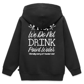 Wir Trinken Kein Farbwasser, Kunstlehrer - Kinder Premium Organic Zip Hoodie - Schwarz - Hinten - AI Model Kid Male (0cm)