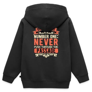 Chanteur d’opéra Opéra Règle numéro un Ténor - Sweat Premium à capuche zippé enfant bio - noir - Dos - AI Model Kid Male (0cm)