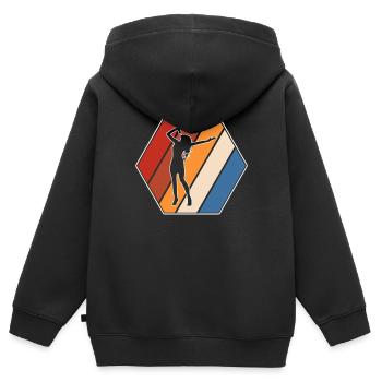 Singing Retro - Kids Premium Organic Zip-up Hoodie - black - Back - AI Model Kid Male (0cm)