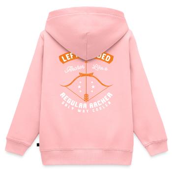 Archer Archery Sport Bow gaucher - Sweat Premium à capuche zippé enfant bio - rose - Dos - AI Model Kid Female (0cm)
