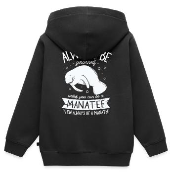 Seekuh-liebhaber-seeschwimmender Niedlicher Seekuh - Kinder Premium Organic Zip Hoodie - Schwarz - Hinten - AI Model Kid Male (0cm)