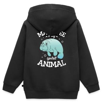 Seekuh Ist Meine Geisttier-seekühe Für Einen - Kinder Premium Organic Zip Hoodie - Schwarz - Hinten - AI Model Kid Male (0cm)