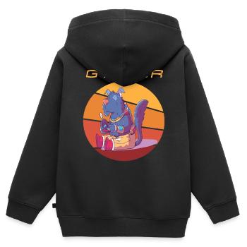 Funny Gamer Retro Games Video Games Vintage Consol - Kinder Premium Organic Zip Hoodie - Schwarz - Hinten - AI Model Kid Male (0cm)