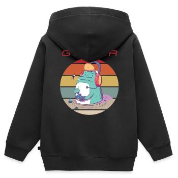 Video Games Retro Gamer Console Games Funny Games - Kinder Premium Organic Zip Hoodie - Schwarz - Hinten - AI Model Kid Male (0cm)