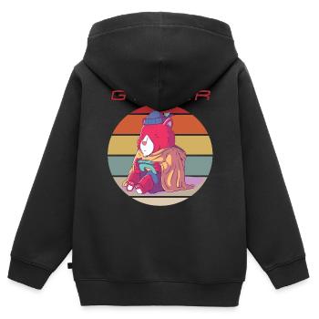 Funny Video Games Retro Gamer Console Games and Ga - Kinder Premium Organic Zip Hoodie - Schwarz - Hinten - AI Model Kid Male (0cm)
