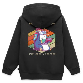 Jeux vidéo Gamer a mis en pause mon jeu Retro Gaming Peng - Sweat Premium à capuche zippé enfant bio - noir - Dos - AI Model Kid Male (0cm)
