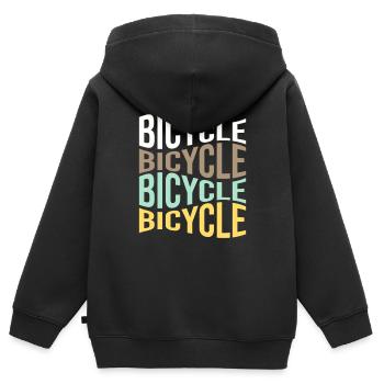 Bicyclette - Sweat Premium à capuche zippé enfant bio - noir - Dos - AI Model Kid Male (0cm)
