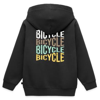 Bicyclette - Sweat Premium à capuche zippé enfant bio - noir - Dos - AI Model Kid Male (0cm)