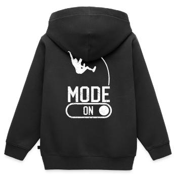 Saut à la perche amusant Saut à la perche - Sweat Premium à capuche zippé enfant bio - noir - Dos - AI Model Kid Male (0cm)