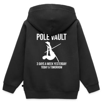 Saut à la perche amusant Saut à la perche - Sweat Premium à capuche zippé enfant bio - noir - Dos - AI Model Kid Male (0cm)