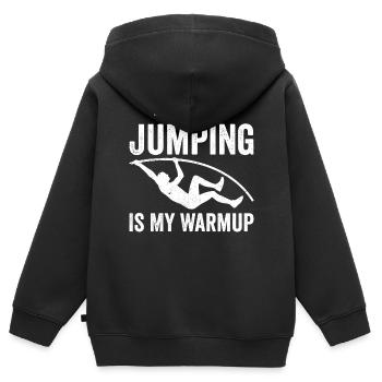 Saut à la perche amusant Saut à la perche - Sweat Premium à capuche zippé enfant bio - noir - Dos - AI Model Kid Male (0cm)