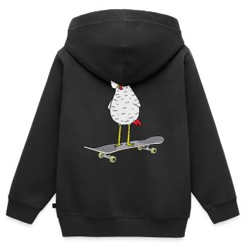 Skateboard Huhn Skaten Skater Jugendliche Skaten - Kinder Premium Organic Zip Hoodie - Schwarz - Hinten - AI Model Kid Male (0cm)