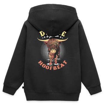 Dansez sur votre propre fermier de sabots - Sweat Premium à capuche zippé enfant bio - noir - Dos - AI Model Kid Male (0cm)