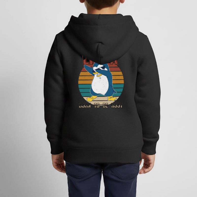 Linux Born To Be Root Cool Penguin Nerd Programmin Kids Premium Organic Zip-up Hoodie