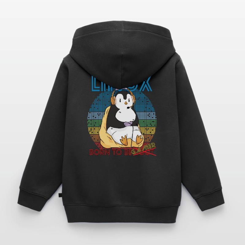 Gamer Linux Born To Be Root Geek Game Programmer A Kids Premium Organic Zip-up Hoodie