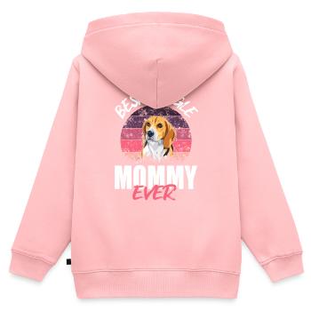Beste Beagle Mama aller Zeiten - Kinder Premium Organic Zip Hoodie - Rosa - Hinten - AI Model Kid Female (0cm)