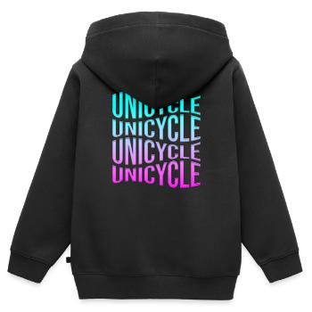 Monocycle - Sweat Premium à capuche zippé enfant bio - noir - Dos - AI Model Kid Male (0cm)