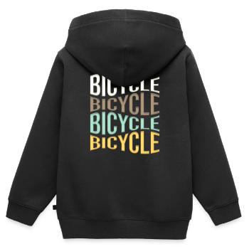 Bicyclette - Sweat Premium à capuche zippé enfant bio - noir - Dos - AI Model Kid Male (0cm)