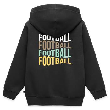 football - Kinder Premium Organic Zip Hoodie - Schwarz - Hinten - AI Model Kid Male (0cm)